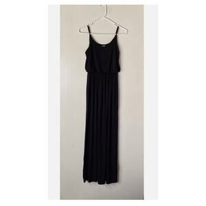 Lush Black Maxi Dress Size XS casual sleeveless elastic waist LONG cotton summer